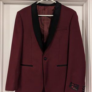 Maroon Burgundy Suit Jacket Top